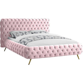 Meridian Furniture Delano Pink Velvet King BedMeridian Furniture - King Bed - Minimal And Modern - 1