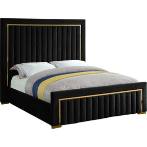 Meridian Furniture Dolce Black Velvet King Bed (3 Boxes)Meridian Furniture - King Bed (3 Boxes) - Minimal And Modern - 1