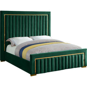 Meridian Furniture Dolce Green Velvet King Bed (3 Boxes)Meridian Furniture - King Bed (3 Boxes) - Minimal And Modern - 1