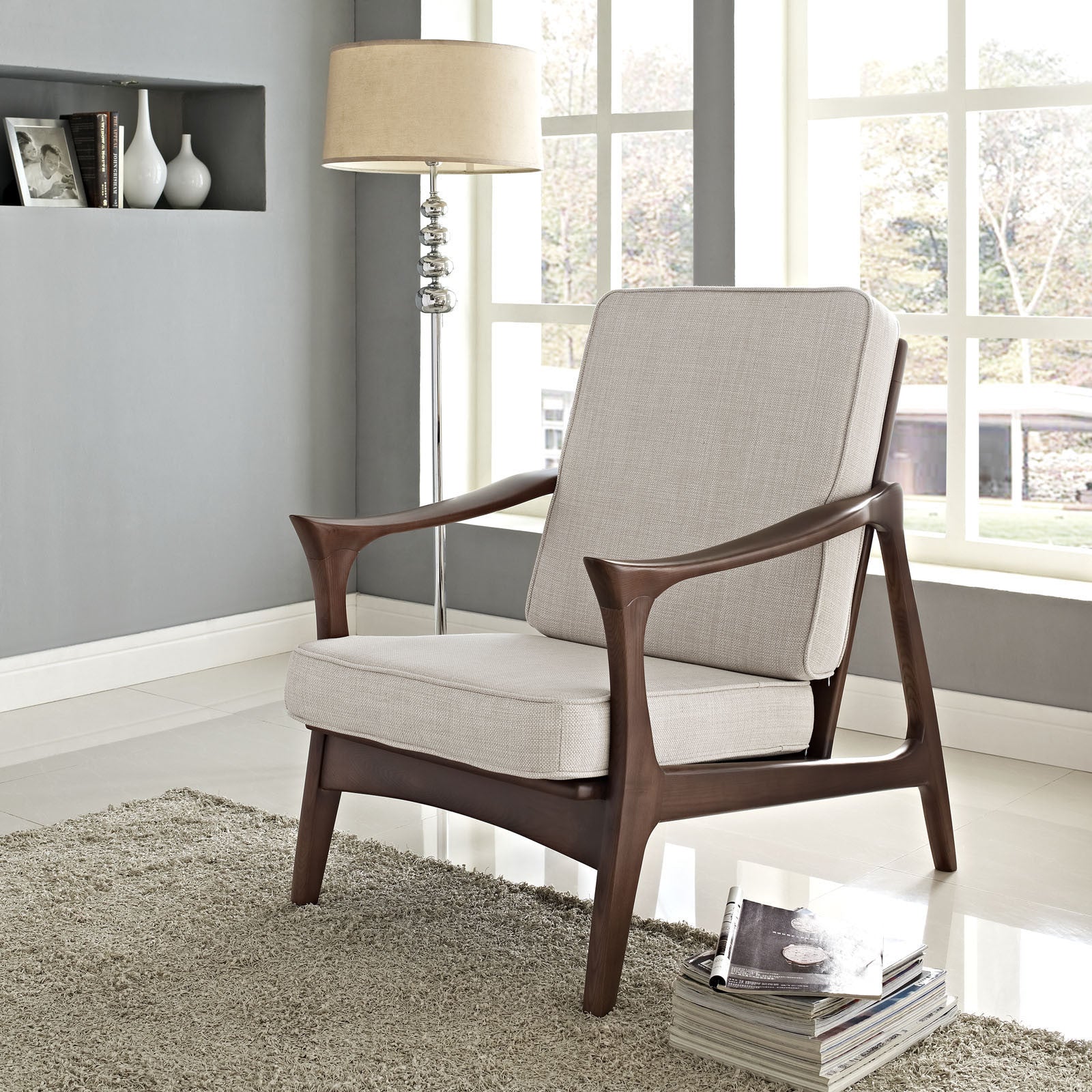 Modway Furniture Modern Paddle Lounge Chair EEI-1048-BRN-Minimal & Modern