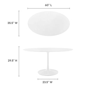 Modway Furniture Modern Lippa 60" Oval Wood Top Dining Table - EEI-1121