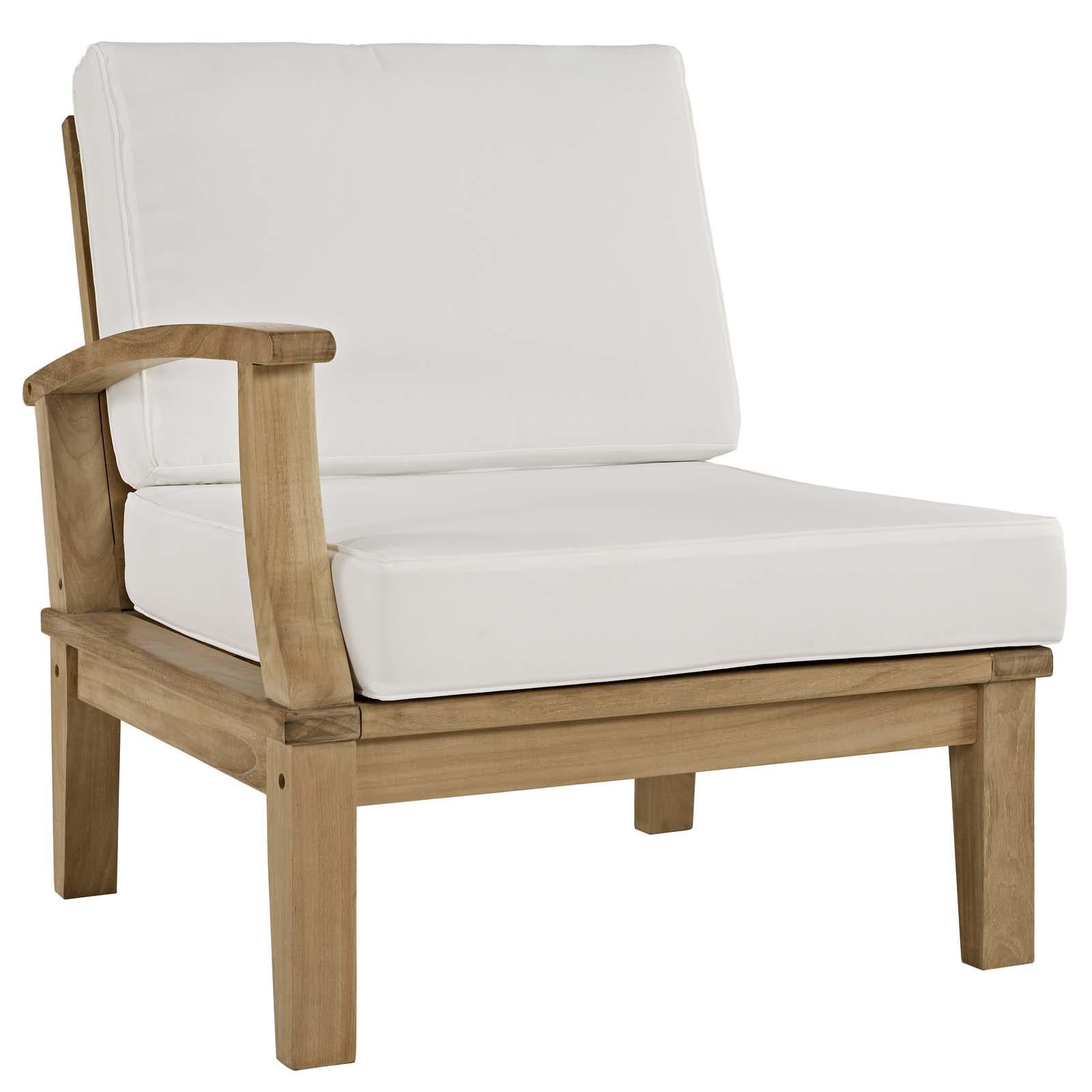 Modway Furniture Modern Marina Outdoor Patio Teak Left-Facing Sofa - EEI-1148