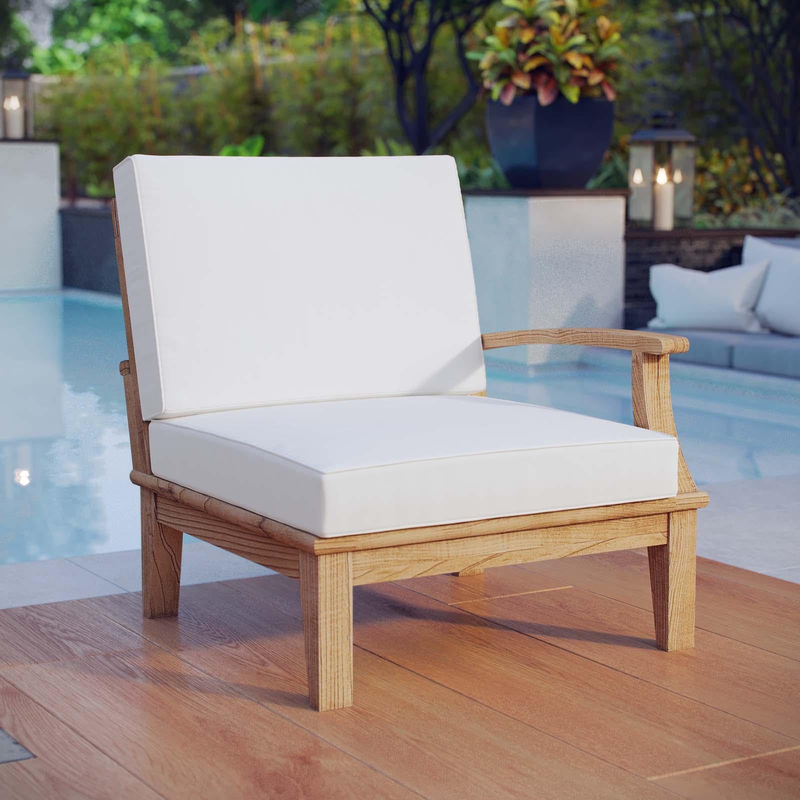 Modway Furniture Modern Marina Outdoor Patio Teak Right-Facing Sofa - EEI-1149