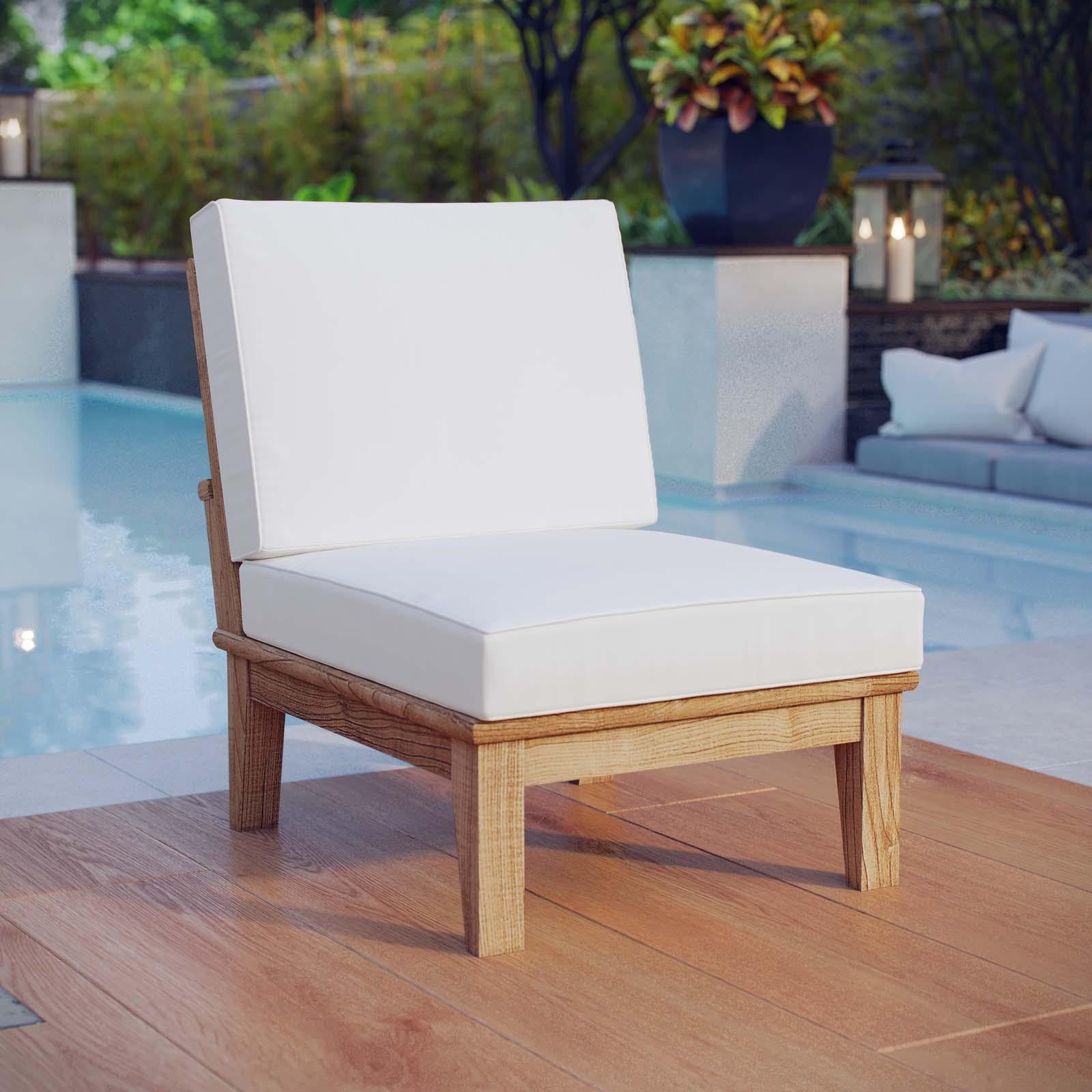 Modway Furniture Modern Marina Armless Outdoor Patio Teak Sofa - EEI-1150