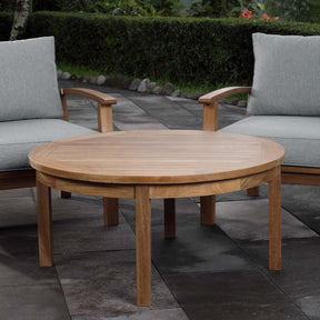 Modway Furniture Modern Marina Outdoor Patio Teak Round Coffee Table - EEI-1153