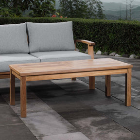 Modway Furniture Modern Marina Outdoor Patio Teak Rectangle Coffee Table - EEI-1154