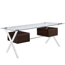 Modway Furniture Modern Writing Abeyance Glass Top Office Desk EEI-1182-Minimal & Modern