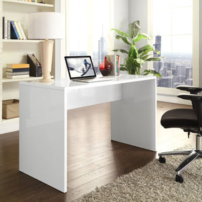 Modway Furniture Modern White Laminate Bridge Office Writing Desk EEI-1186-WHI-Minimal & Modern