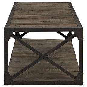 Modway Furniture Modern Industrial Metal and Wood Basic Stand in Brown EEI-1203-BRN-Minimal & Modern