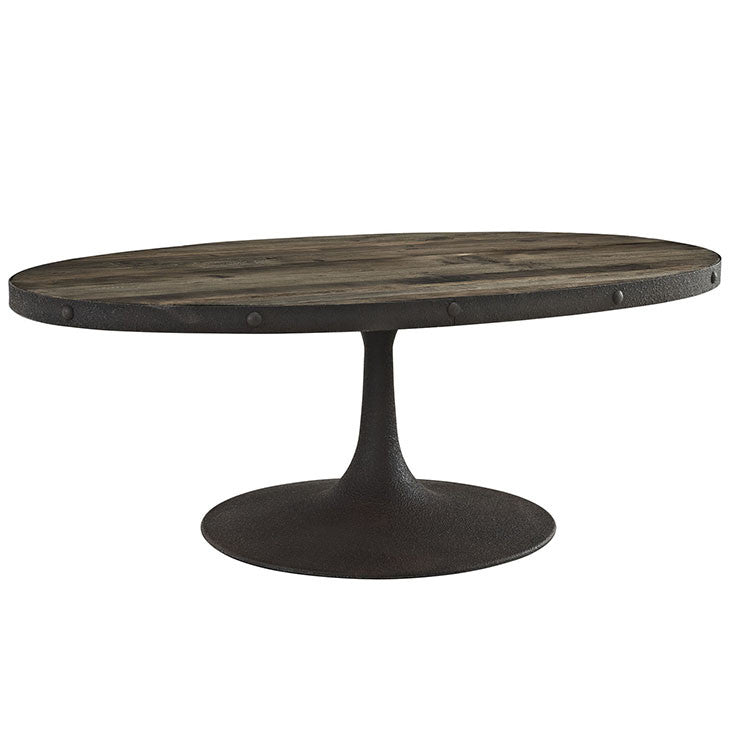 Modway Furniture Modern Industrial Drive Wood Top Metal Coffee Table EEI-1204-Minimal & Modern