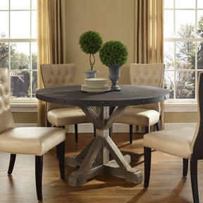 Modway Furniture Stitch Wood Top Modern Brown Dining Table EEI-1207-BRN-SET-Minimal & Modern