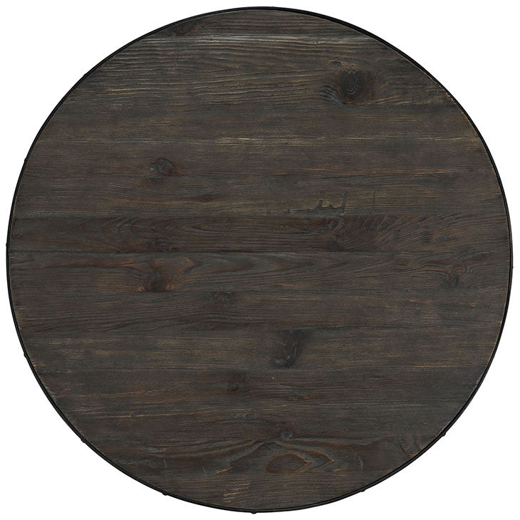 Modway Furniture Industrial Metal Grasp Wood Top Coffee Table in Black EEI-1209-BLK-Minimal & Modern