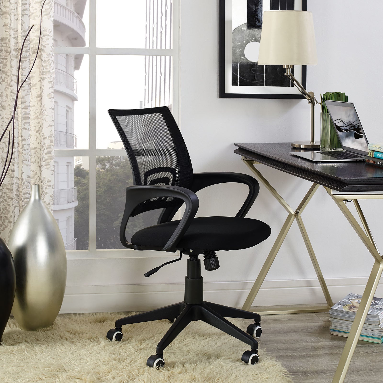 Modway Modern Twilight Adjustable Computer Office Chair EEI-1249-BLK-Minimal & Modern
