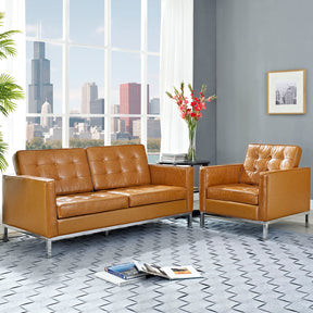 Modway Furniture Modern Loft Loveseat Leather 2 Piece Set - EEI-1269-Minimal & Modern