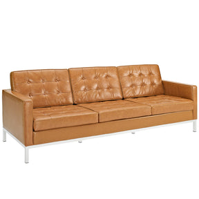 Modway Furniture Modern Loft Armchair Loveseat and Sofa Set Leather 3 Piece Set - EEI-1272-Minimal & Modern