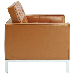 Modway Furniture Modern Loft Armchair Loveseat and Sofa Set Leather 3 Piece Set - EEI-1272-Minimal & Modern