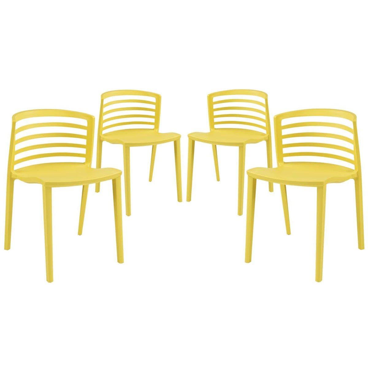 Modway Furniture Modern Curvy Dining Chairs Set of 4 - EEI-1315
