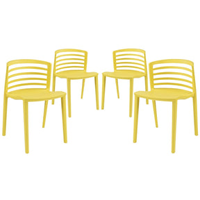 Modway Furniture Modern Curvy Dining Chairs Set of 4 - EEI-1315