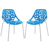 Modway Furniture Modern Stencil Dining Side Chair Plastic Set of 2 - EEI-1317