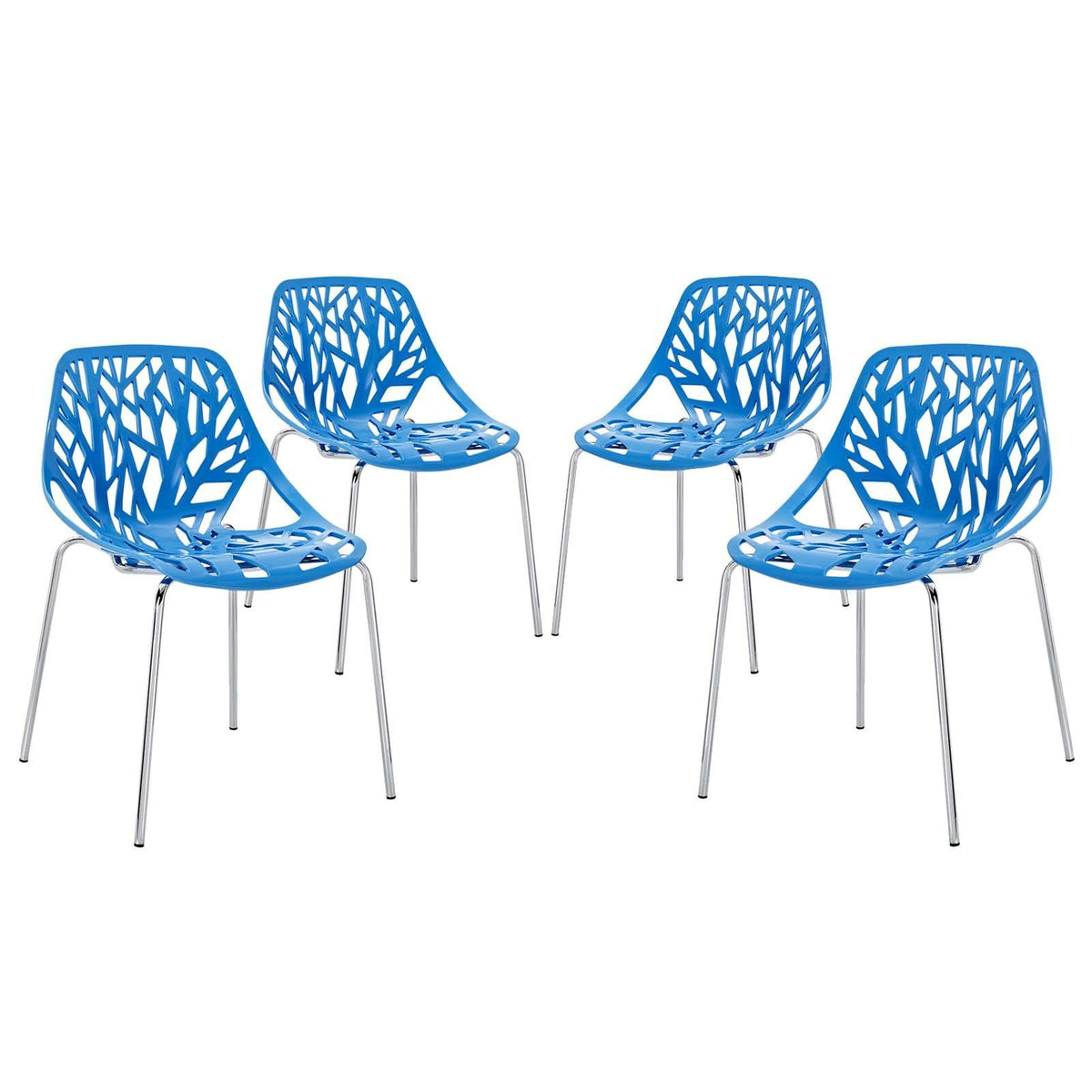 Modway Furniture Modern Stencil Dining Side Chair Set of 4 - EEI-1318
