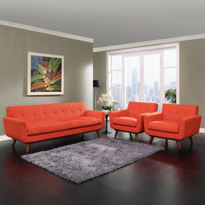 Modway Furniture Modern Engage Armchairs and Sofa Set of 3 - EEI-1345