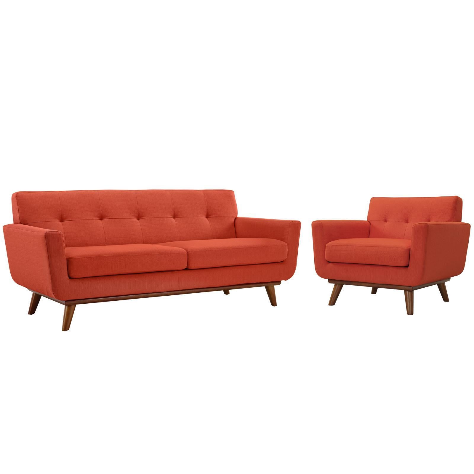 Modway Furniture Modern Engage Armchair and Loveseat Set of 2 - EEI-1346
