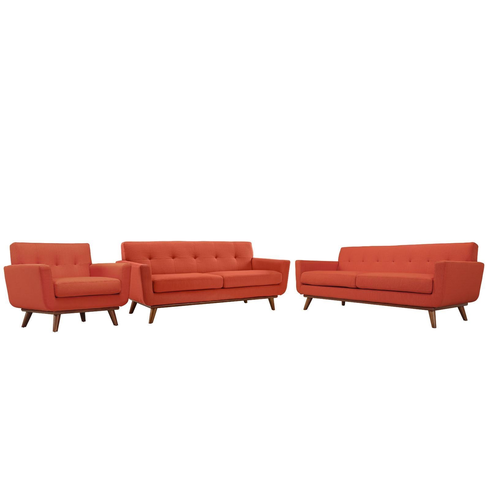 Modway Furniture Modern Engage Sofa Loveseat and Armchair Set of 3 - EEI-1349