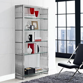 Modway Furniture Modern Gridiron Stainless Steel Bookshelf - EEI-1432