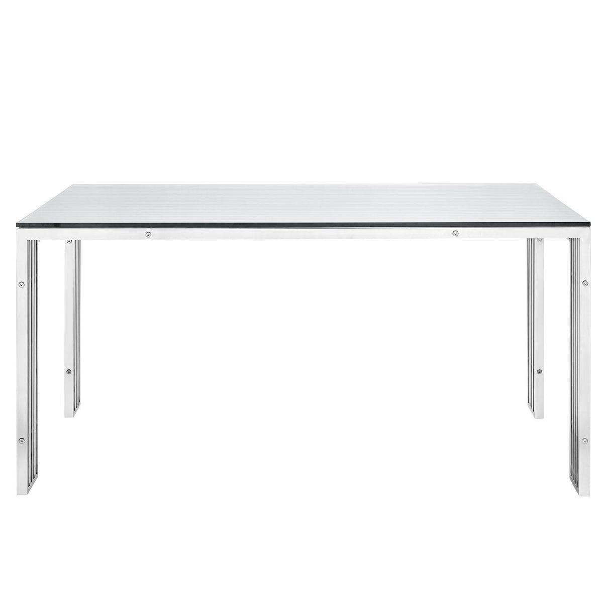 Modway Furniture Modern Gridiron Stainless Steel Rectangle Dining Table - EEI-1434