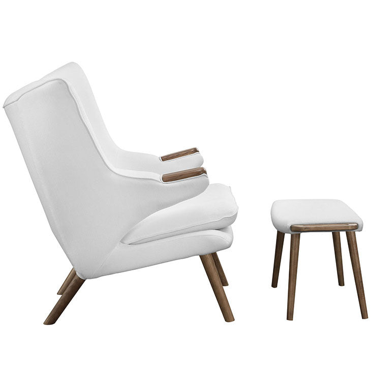 Modway Furniture Modern Bear Upholstered Fabric Lounge Chair and Ottoman EEI-1444-Minimal & Modern