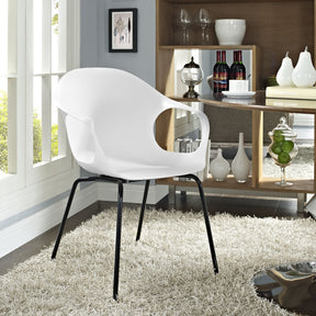 Modway Furniture Swerve Modern White Dining Armchair EEI-1455-WHI-Minimal & Modern