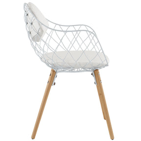 Modway Furniture Basket Modern White Dining Metal Armchair EEI-1465-WHI-WHI-Minimal & Modern