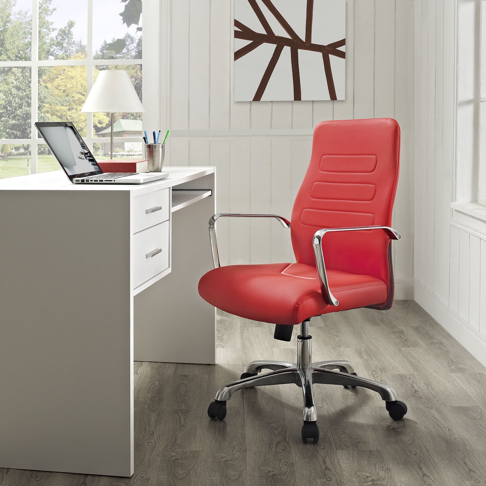 Modway Modern Depict Mid Back Adjustable Computer Aluminium Office Chair EEI-1531-Minimal & Modern