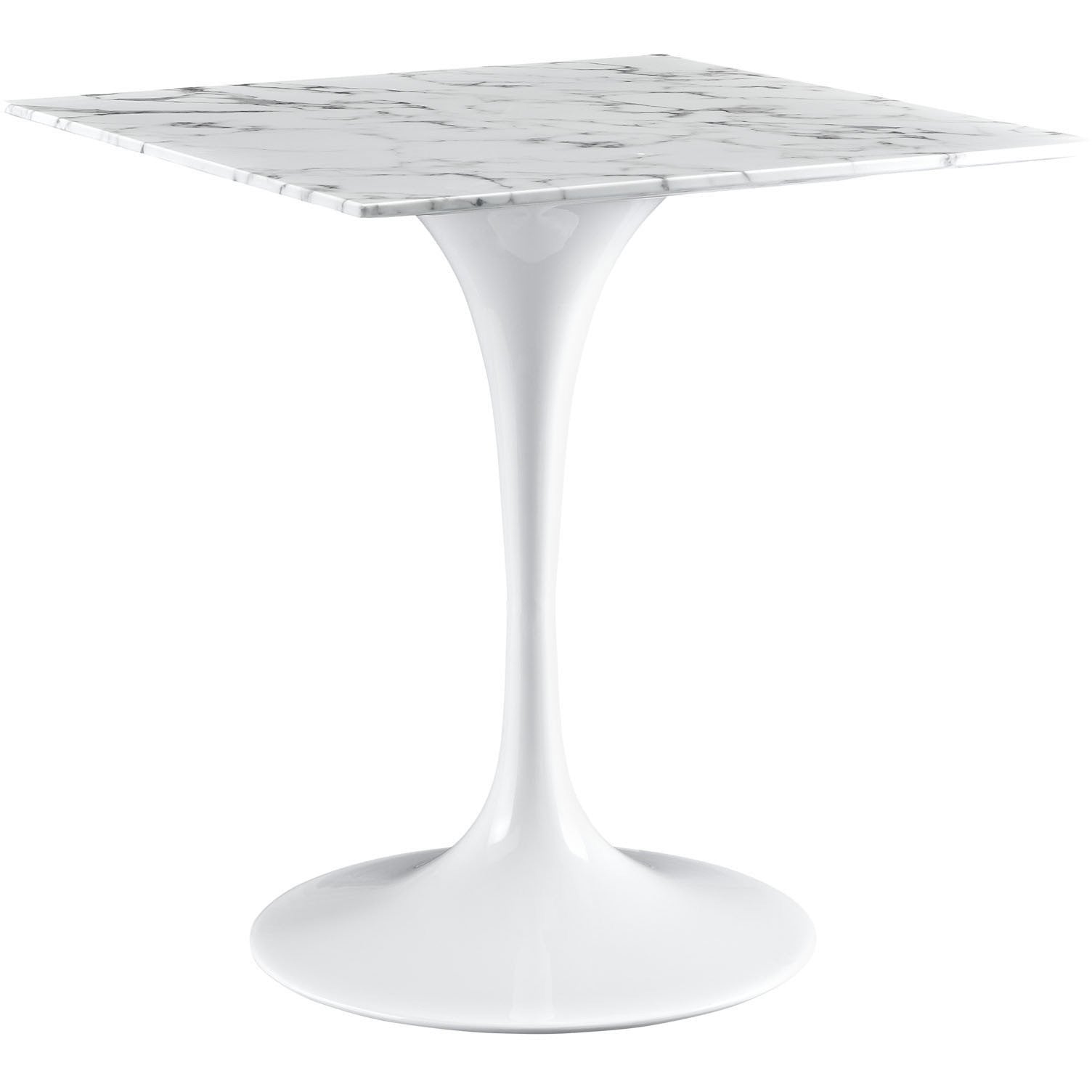 Modway Furniture Lippa 28" Marble White Side Table EEI-1635-WHI-Minimal & Modern