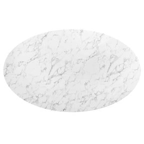 Modway Furniture Modern Lippa 78" Oval Artificial Marble Dining Table - EEI-1659