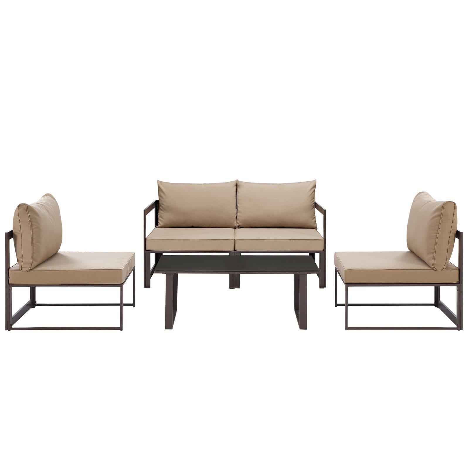 Modway Furniture Modern Fortuna 5 Piece Outdoor Patio Sectional Sofa Set - EEI-1724