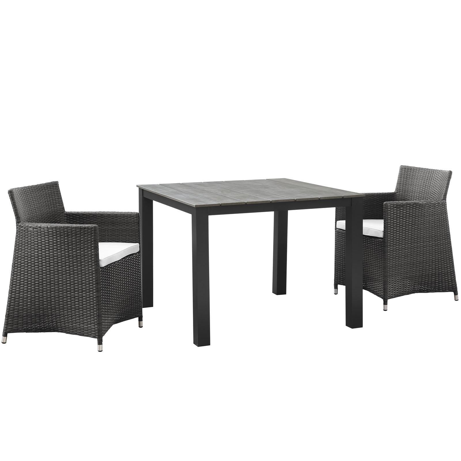 Modway Furniture Modern Junction 3 Piece Outdoor Patio Wicker Dining Set - EEI-1742