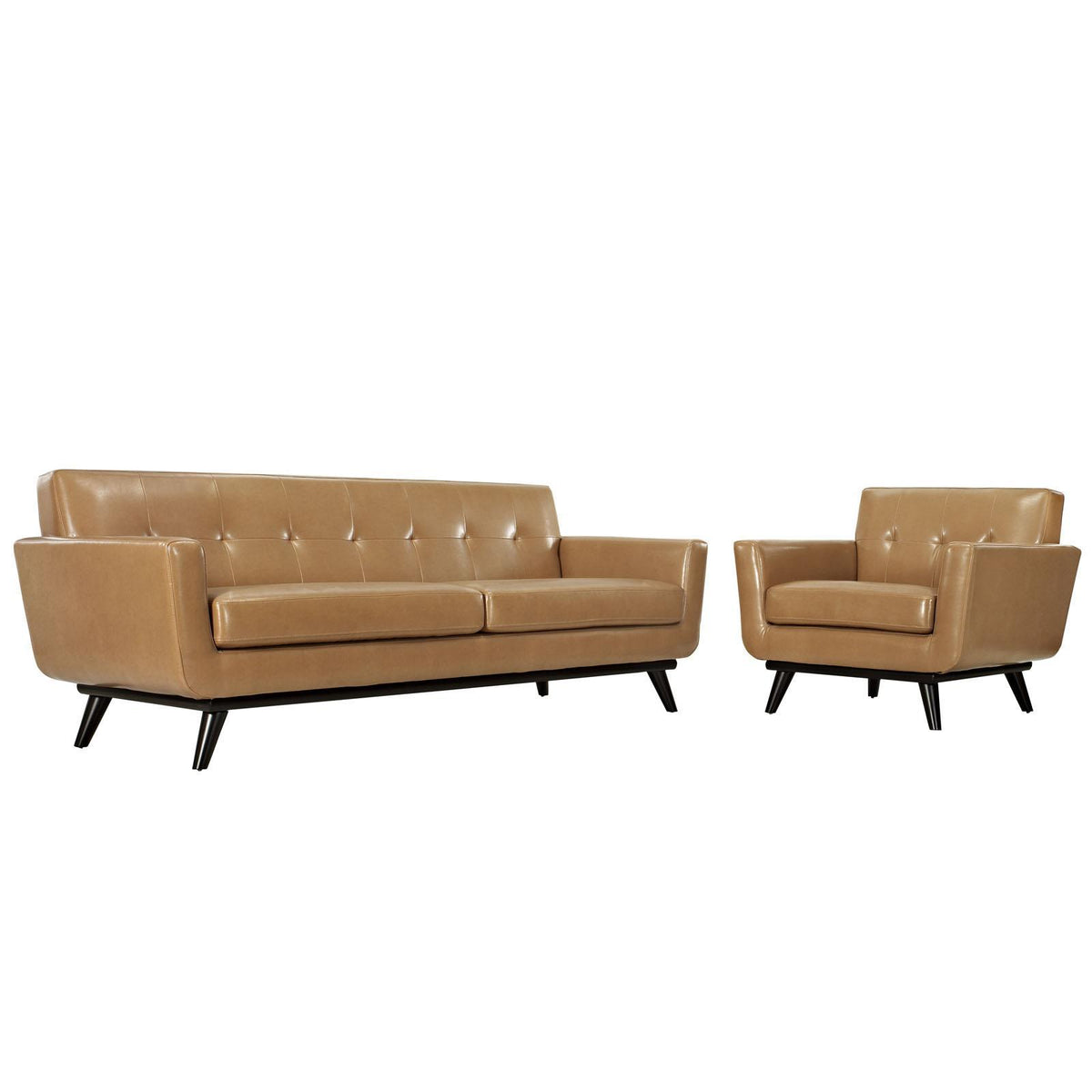 Modway Furniture Modern Engage 2 Piece Leather Living Room Set - EEI-1766