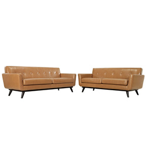 Modway Furniture Modern Engage 2 Piece Leather Living Room Set - EEI-1767-Minimal & Modern