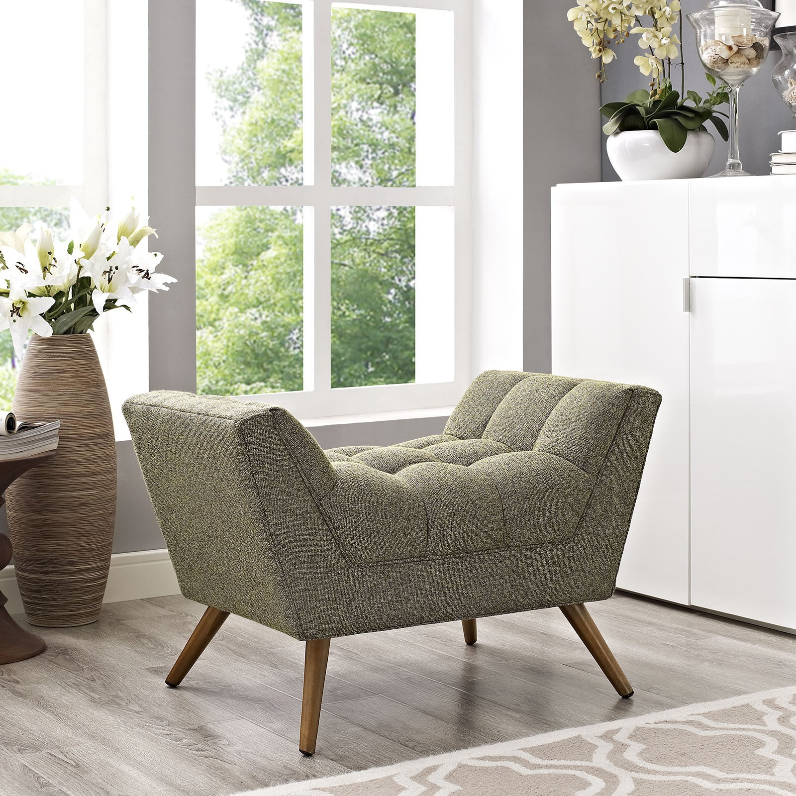 Modway Furniture Modern Response Fabric Ottoman EEI-1791-Minimal & Modern