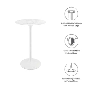 28" Circular Artificial Marble Bar Table - Eero Saarinen Replica-Minimal & Modern