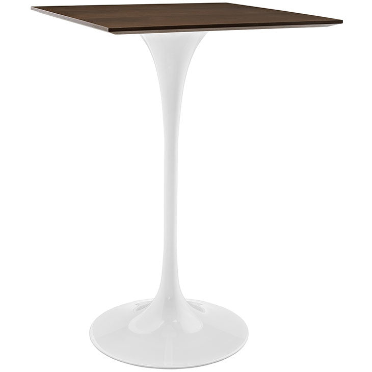 Modway Furniture Modern Lippa 28" Walnut Bar Table in Walnut EEI-1829-WAL-Minimal & Modern