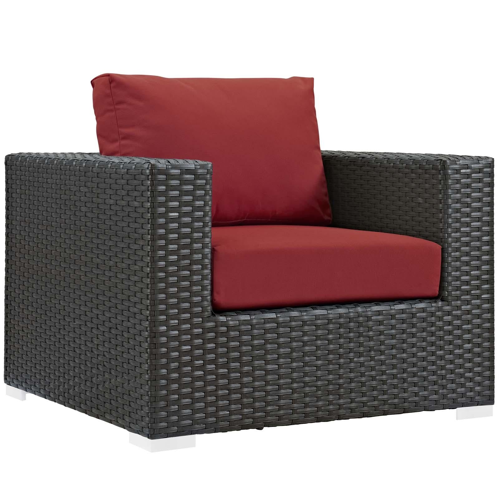 Modway Furniture Modern Sojourn 5 Piece Outdoor Patio Sunbrella® Sectional Set - EEI-1879