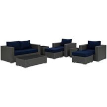 Modway Furniture Modern Sojourn 8 Piece Outdoor Patio Sunbrella® Sectional Set - EEI-1880