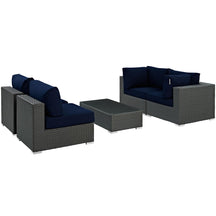 Modway Furniture Modern Sojourn 5 Piece Outdoor Patio Sunbrella® Sectional Set - EEI-1882