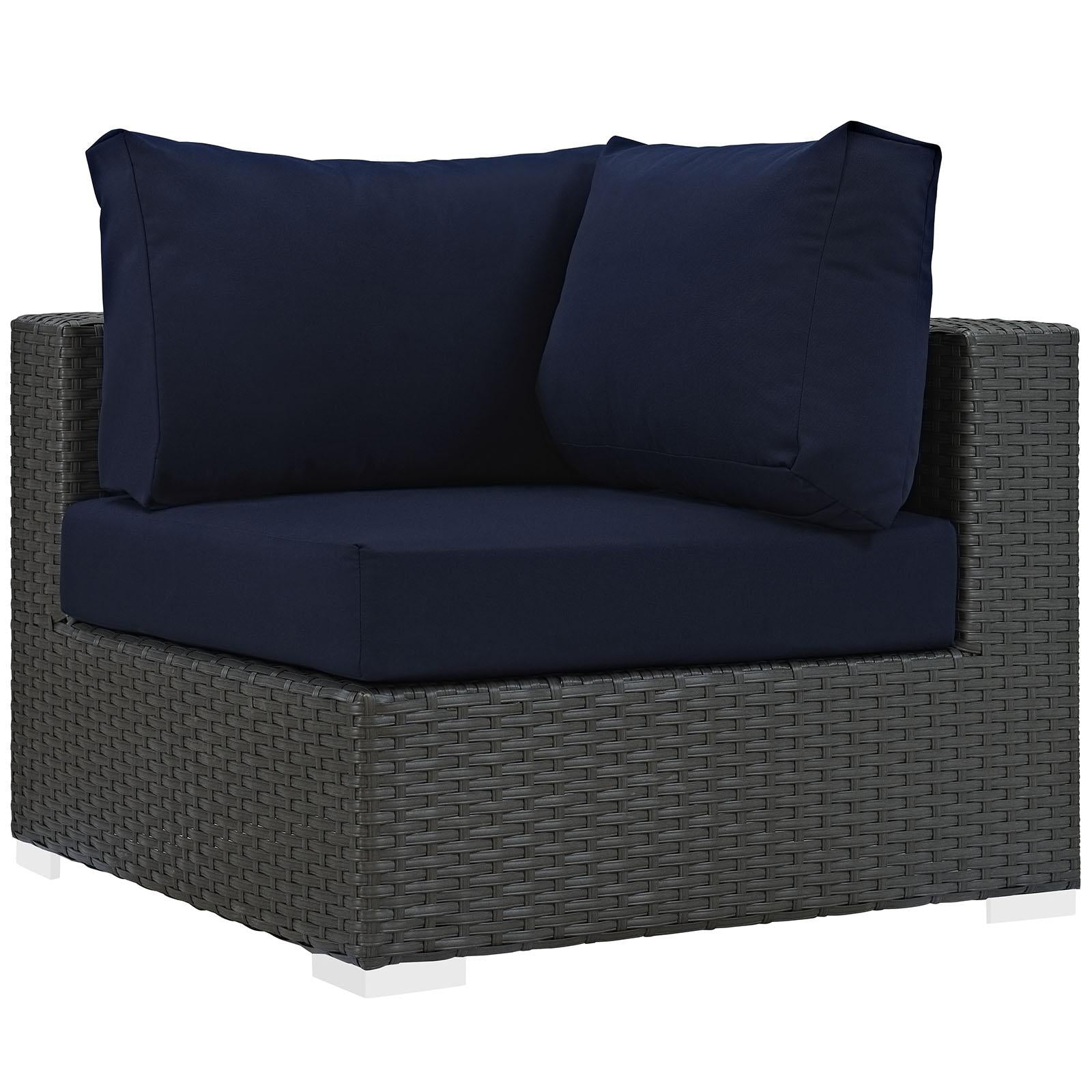 Modway Furniture Modern Sojourn 7 Piece Outdoor Patio Sunbrella® Sectional Set - EEI-1883