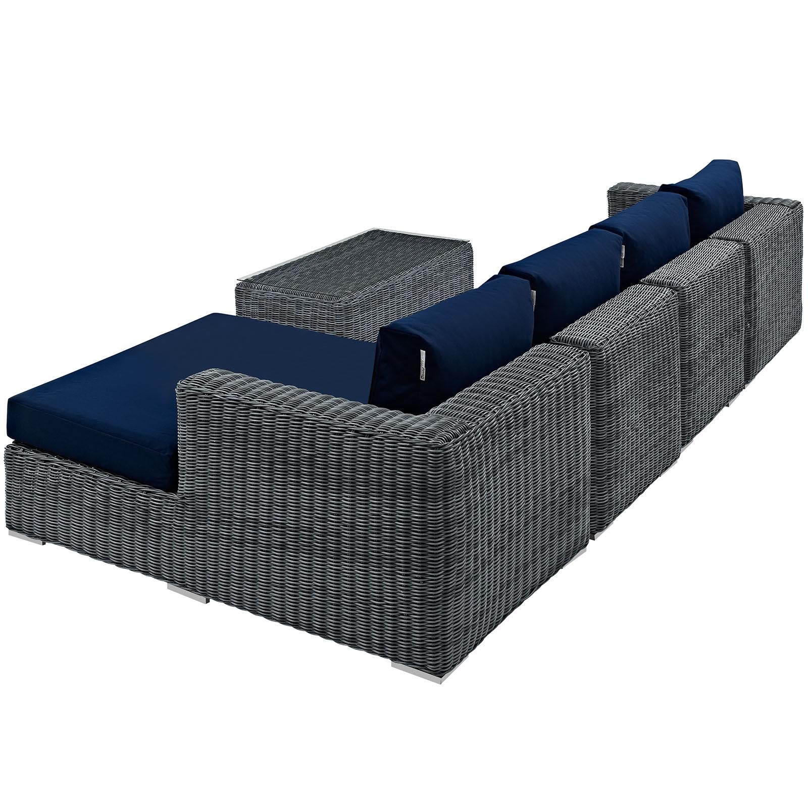 Modway Furniture Modern Summon 5 Piece Outdoor Patio Sunbrella® Sectional Set - EEI-1900