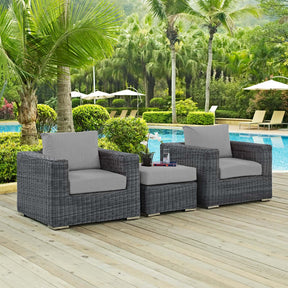 Modway Furniture Modern Summon 3 Piece Outdoor Patio Sunbrella® Sectional Set - EEI-1905