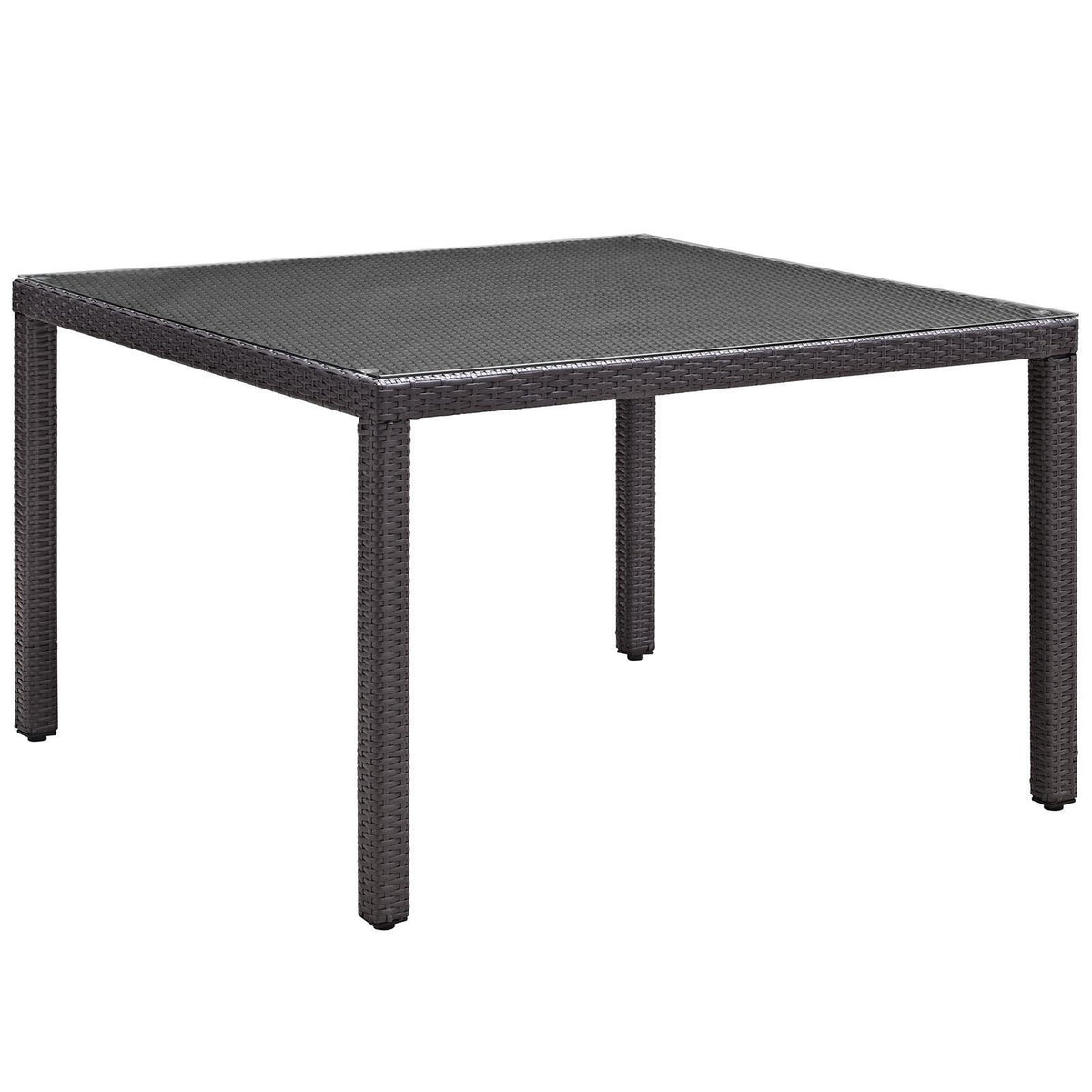 Modway Furniture Modern Convene 47" Square Outdoor Patio Glass Top Dining Table - EEI-1914