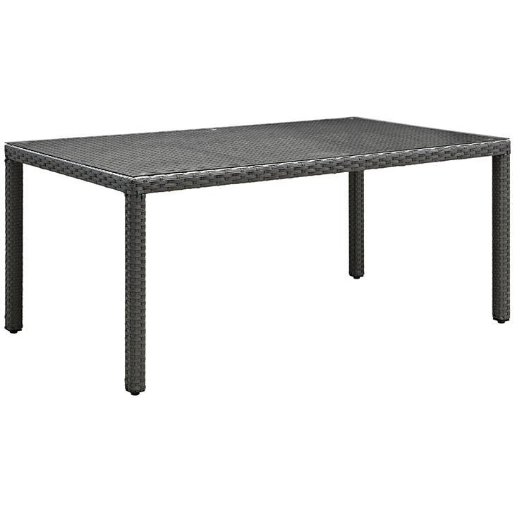 Modway Furniture Modern Sojourn 70" Outdoor Patio Dining Table in Chocolate EEI-1930-CHC-Minimal & Modern
